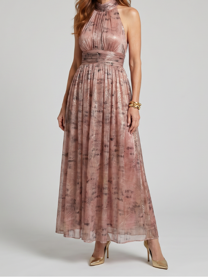 Imogen | Textured Finish Sleeveless Midi Dress
