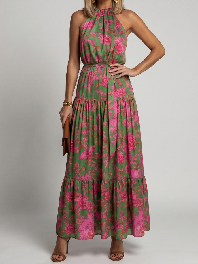 Rowen | Draped Halter Midi Dress