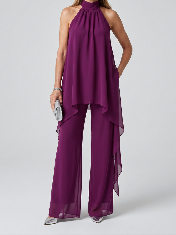 Bearim | Halter Neck Asymmetric Tunic Set
