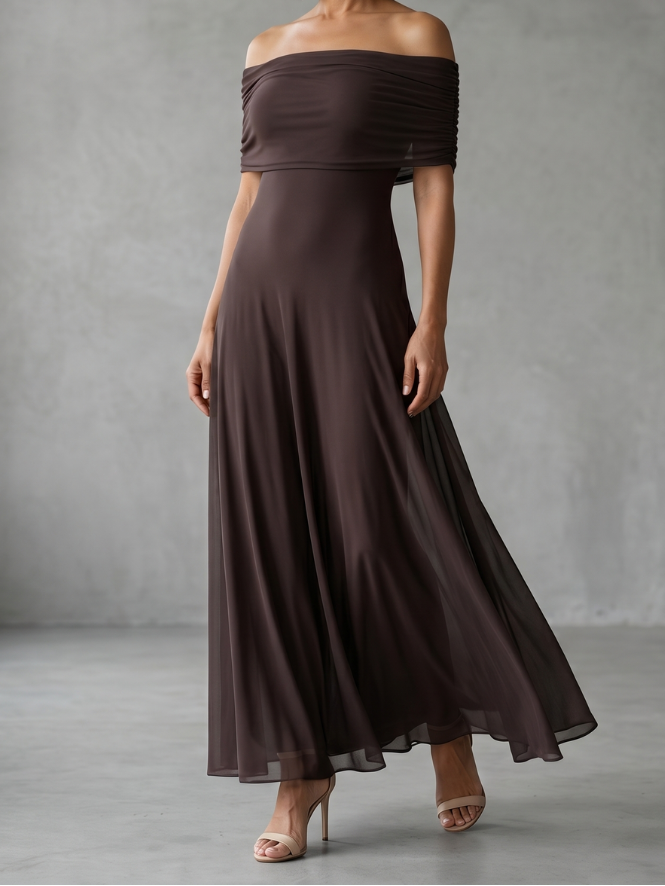 June | Off Shoulder Draped Midi Dress