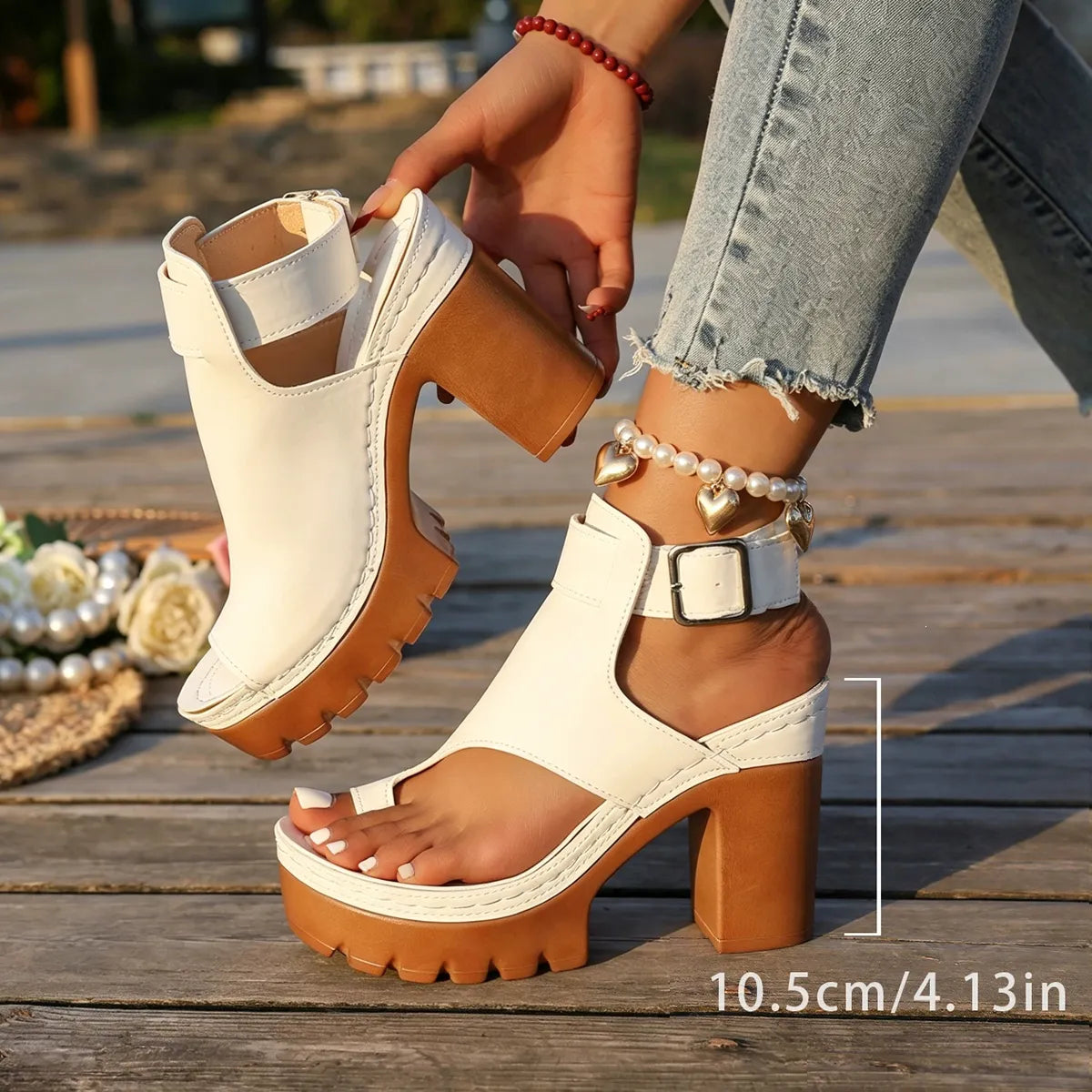 Harper™ Chunky Heel Buckle Sandal – Effortless Elegance, All-Day Confidence