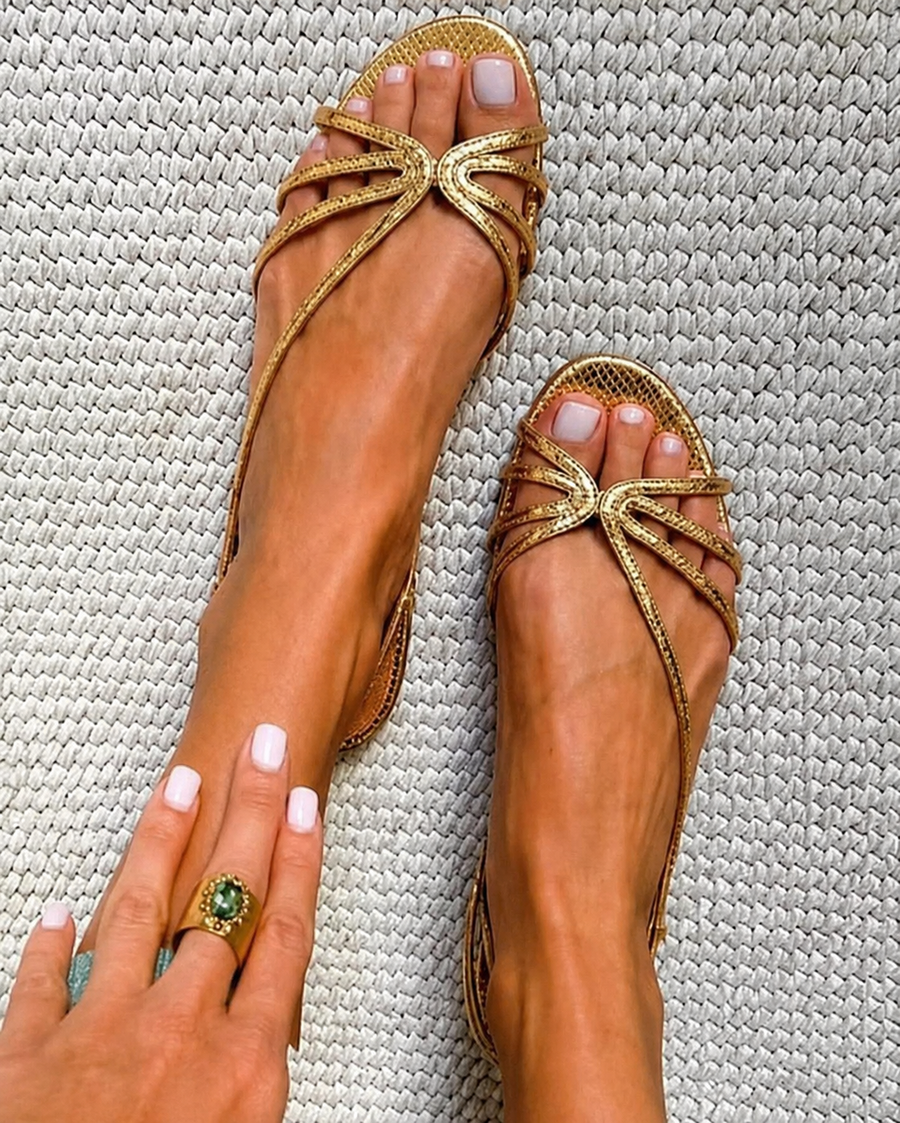 Valentina | Golden Summer Sandals