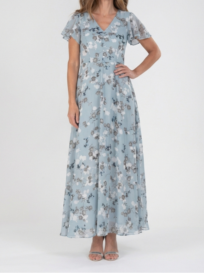 Ismeria | Floral Chiffon Maxi Dress