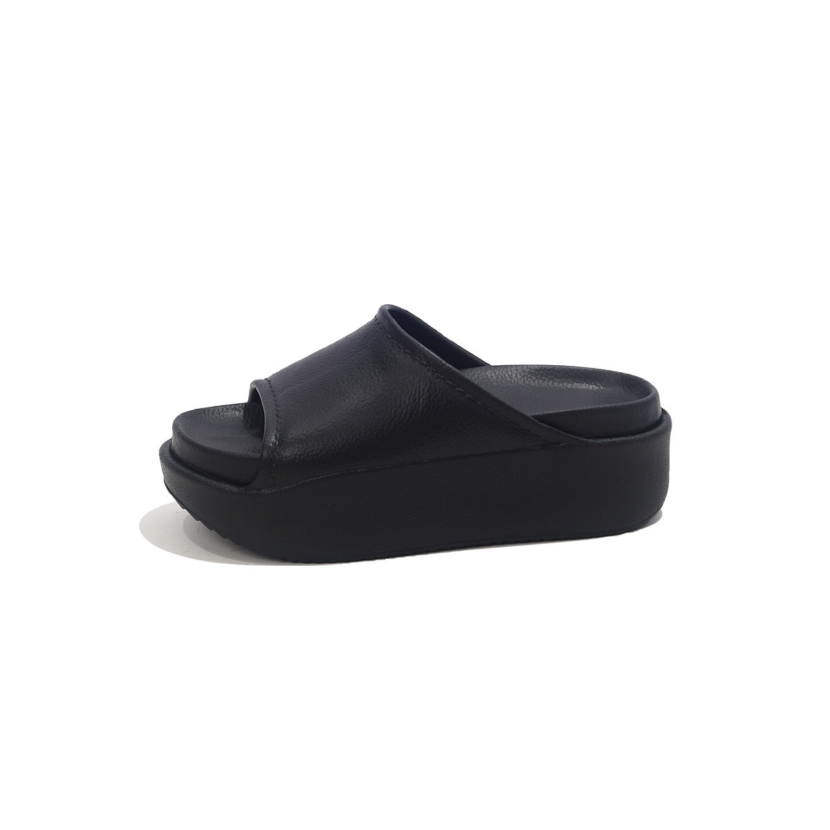 Nora™ Leather Platform Slide – Effortless Style, All-Day Comfort