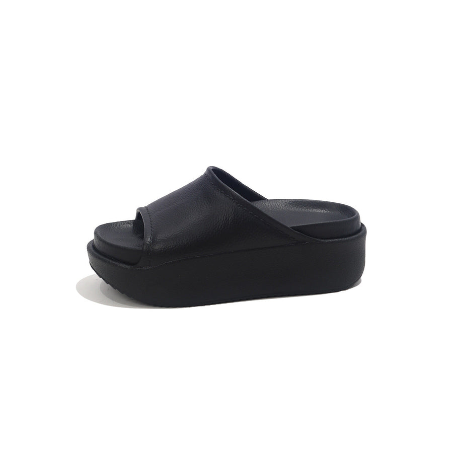 Nora™ Leather Platform Slide – Effortless Style, All-Day Comfort