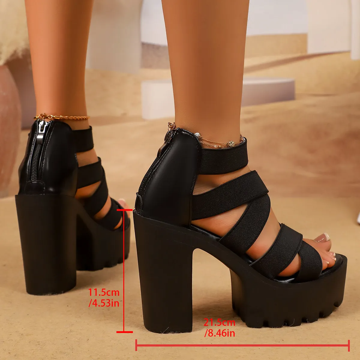 Zoe™ Platform Block Heel Sandal – Bold Style, Unstoppable Confidence
