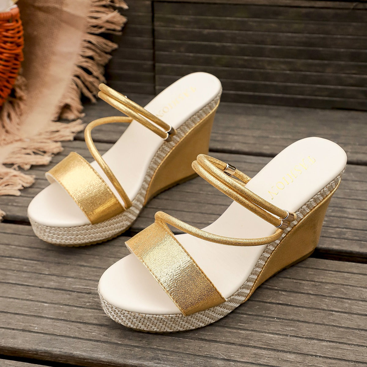 Cora™ Woven Wedge Sandal – Elegant Height, All-Day Comfort