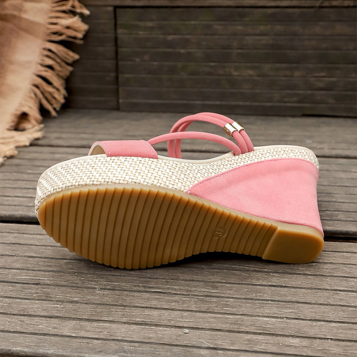 Cora™ Woven Wedge Sandal – Elegant Height, All-Day Comfort