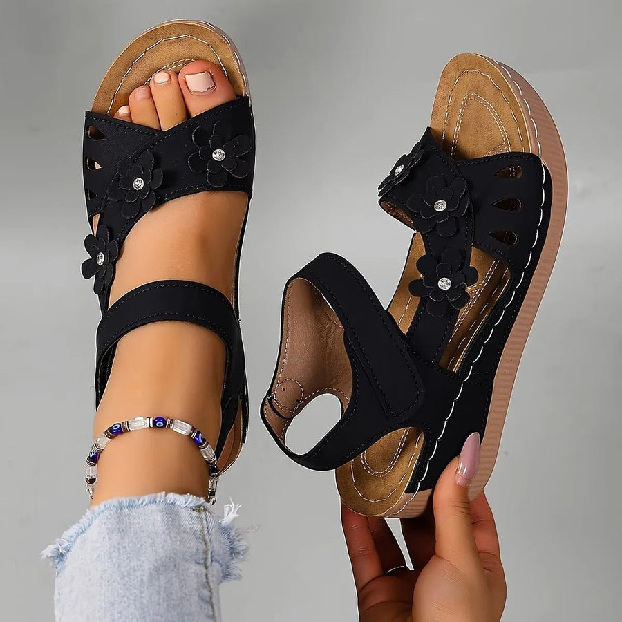 Flora™ Floral Detail Comfort Sandal – Feminine Style