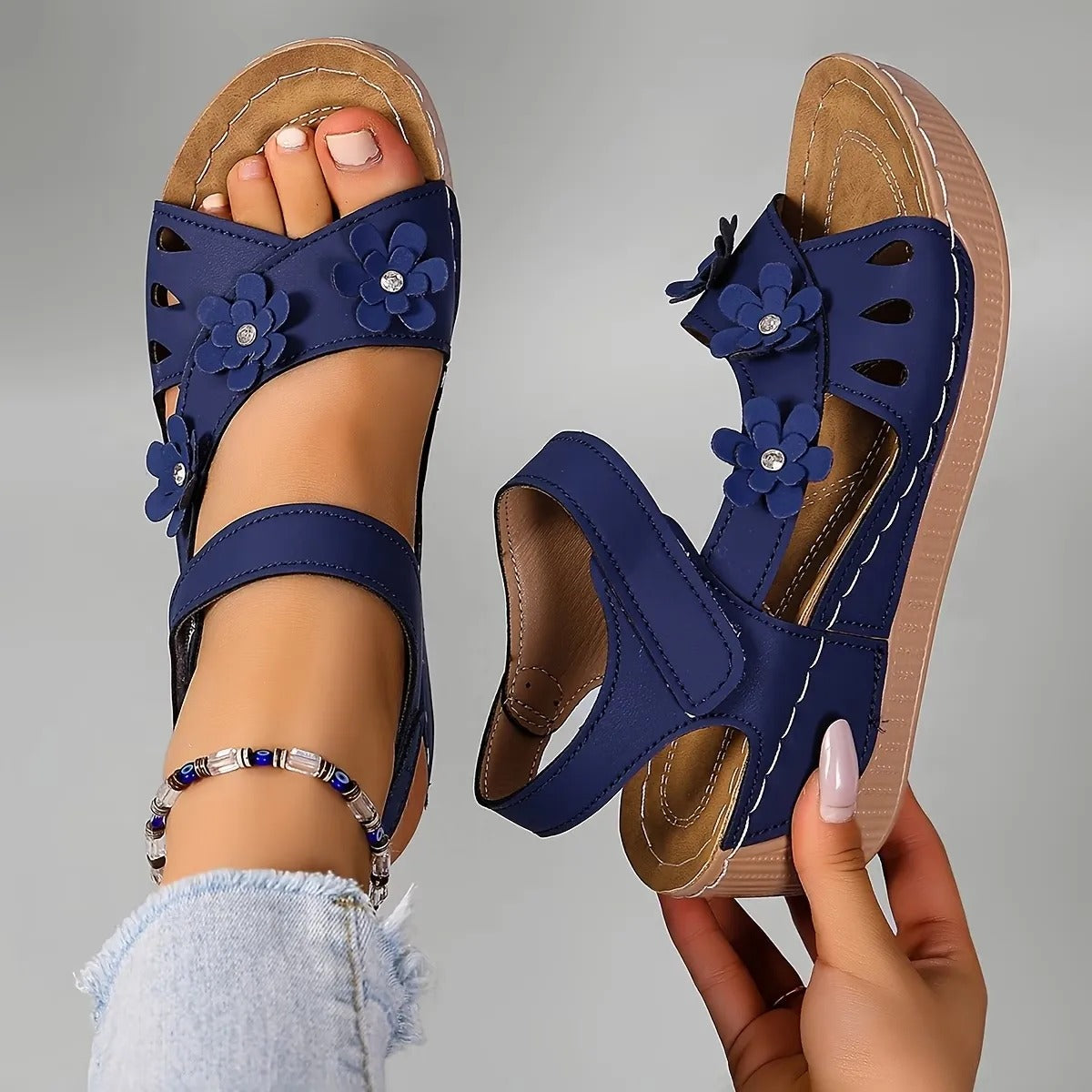 Flora™ Floral Detail Comfort Sandal – Feminine Style
