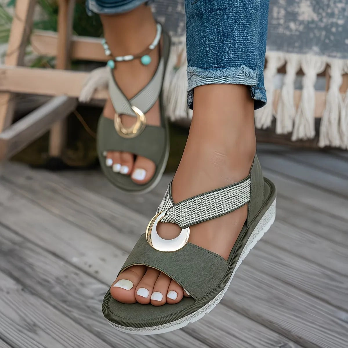 Maya™ Buckle Flat Sandal – Walk All Day, Look Effortlessly Stylish