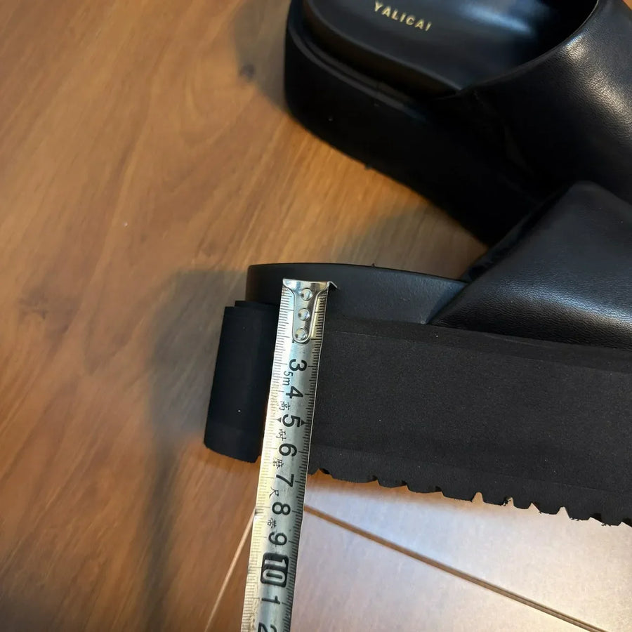 Nora™ Leather Platform Slide – Effortless Style, All-Day Comfort