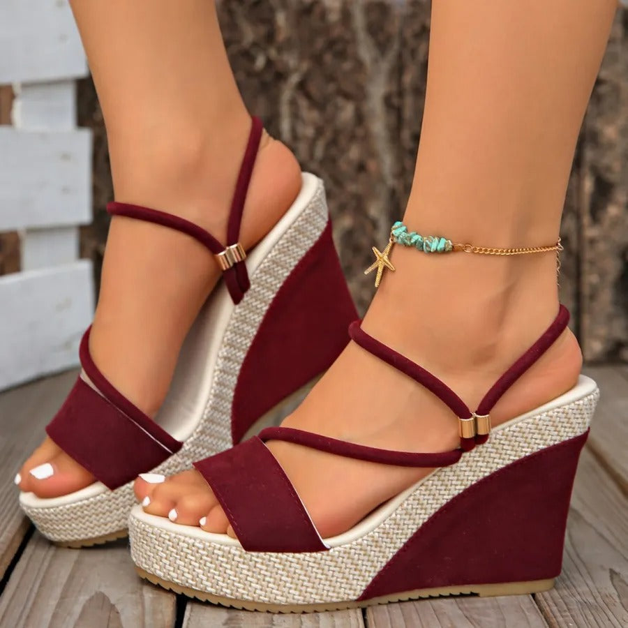 Cora™ Woven Wedge Sandal – Elegant Height, All-Day Comfort