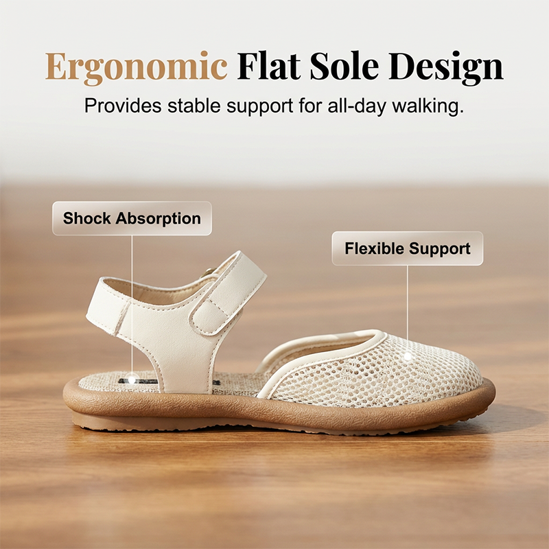 Wren™ | Breathable Mesh Flat Sandals with Ankle Strap