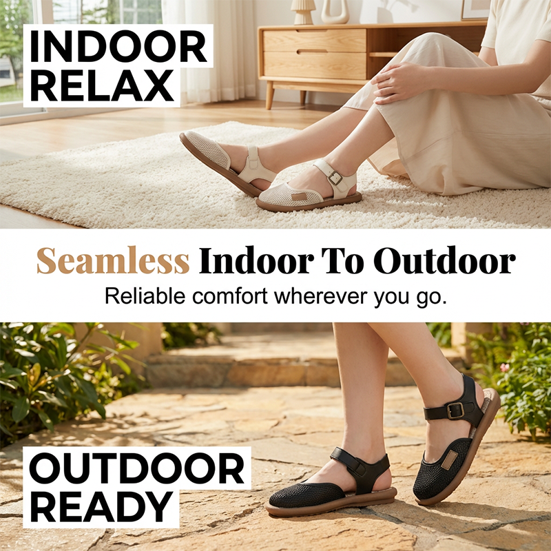 Wren™ | Breathable Mesh Flat Sandals with Ankle Strap