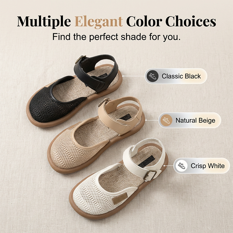 Wren™ | Breathable Mesh Flat Sandals with Ankle Strap