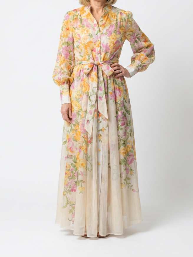 Cressida | Floral Sheer Long Sleeve Maxi Dress